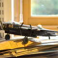Nosher's Lancaster model is now in the office, Norwich Lights and a Village Hall Jumble Sale, Brome, Suffolk - 20th November 2021
