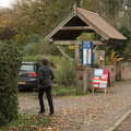 Fred heads back into the village hall, Norwich Lights and a Village Hall Jumble Sale, Brome, Suffolk - 20th November 2021