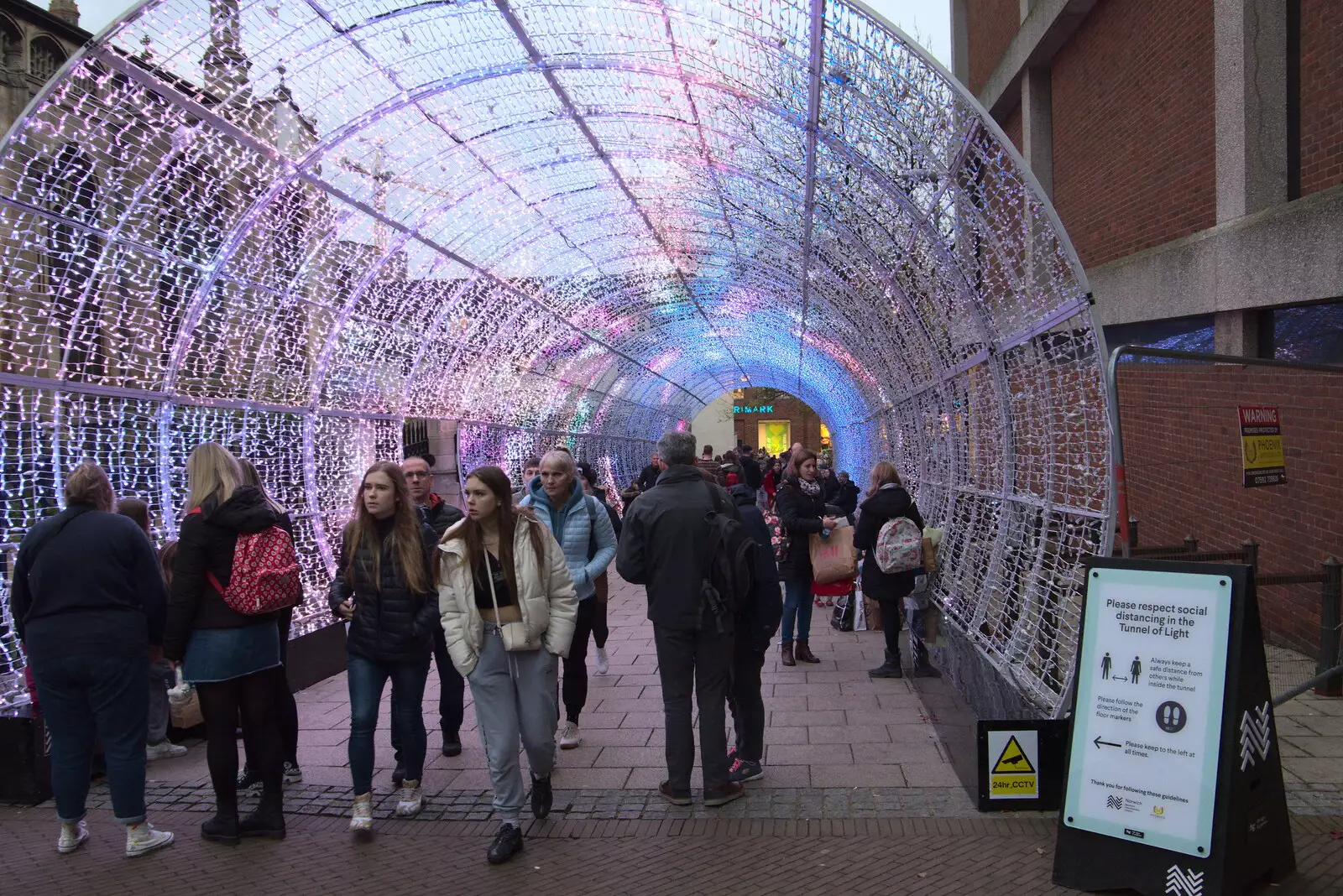 The Norwich light tunnel, from Norwich Lights and a Village Hall Jumble Sale, Brome, Suffolk - 20th November 2021