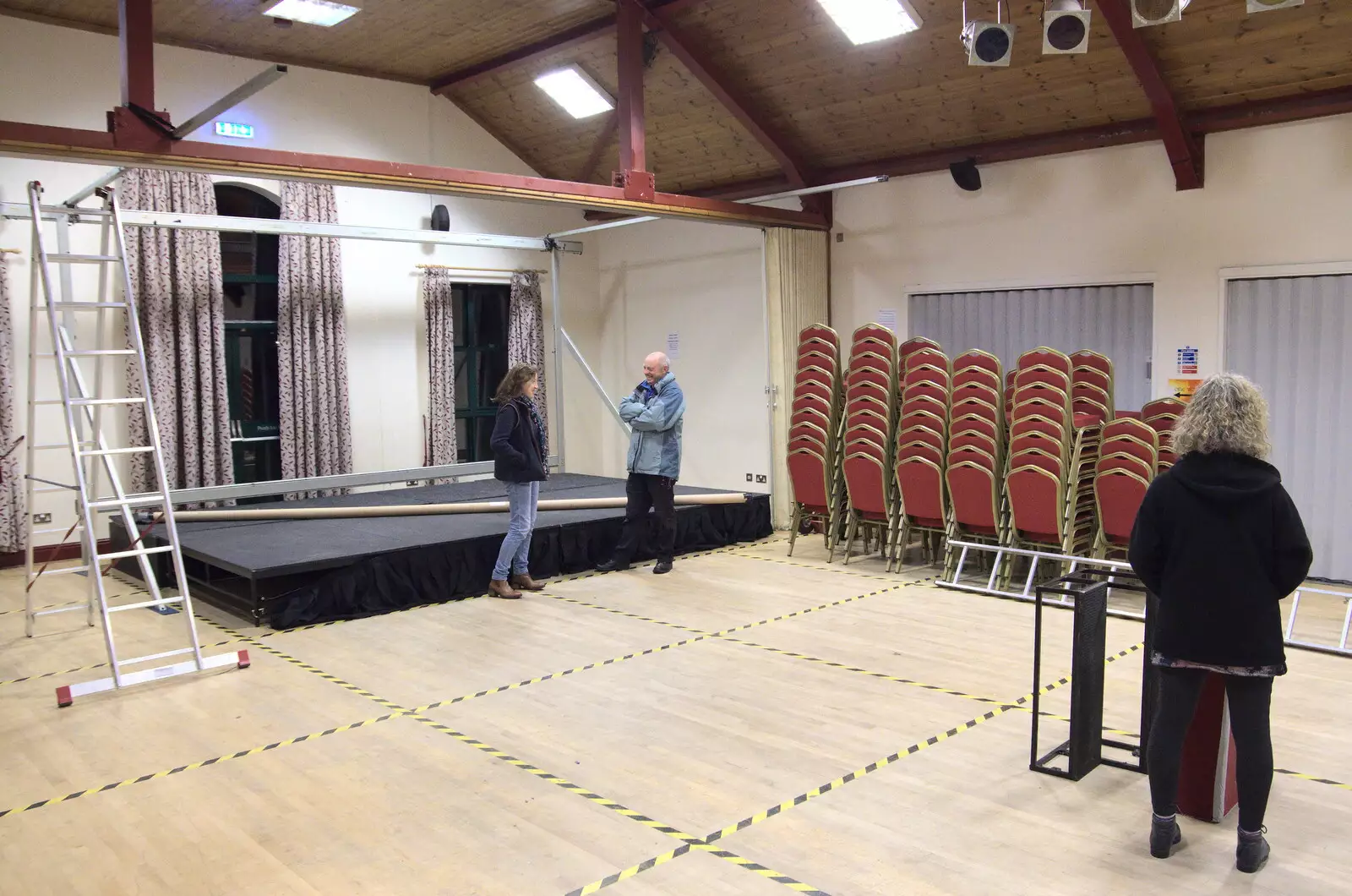 The Dove Players set up for the pantomime, from The Eye Lights Switch On, Eye, Suffolk - 3rd December 2021