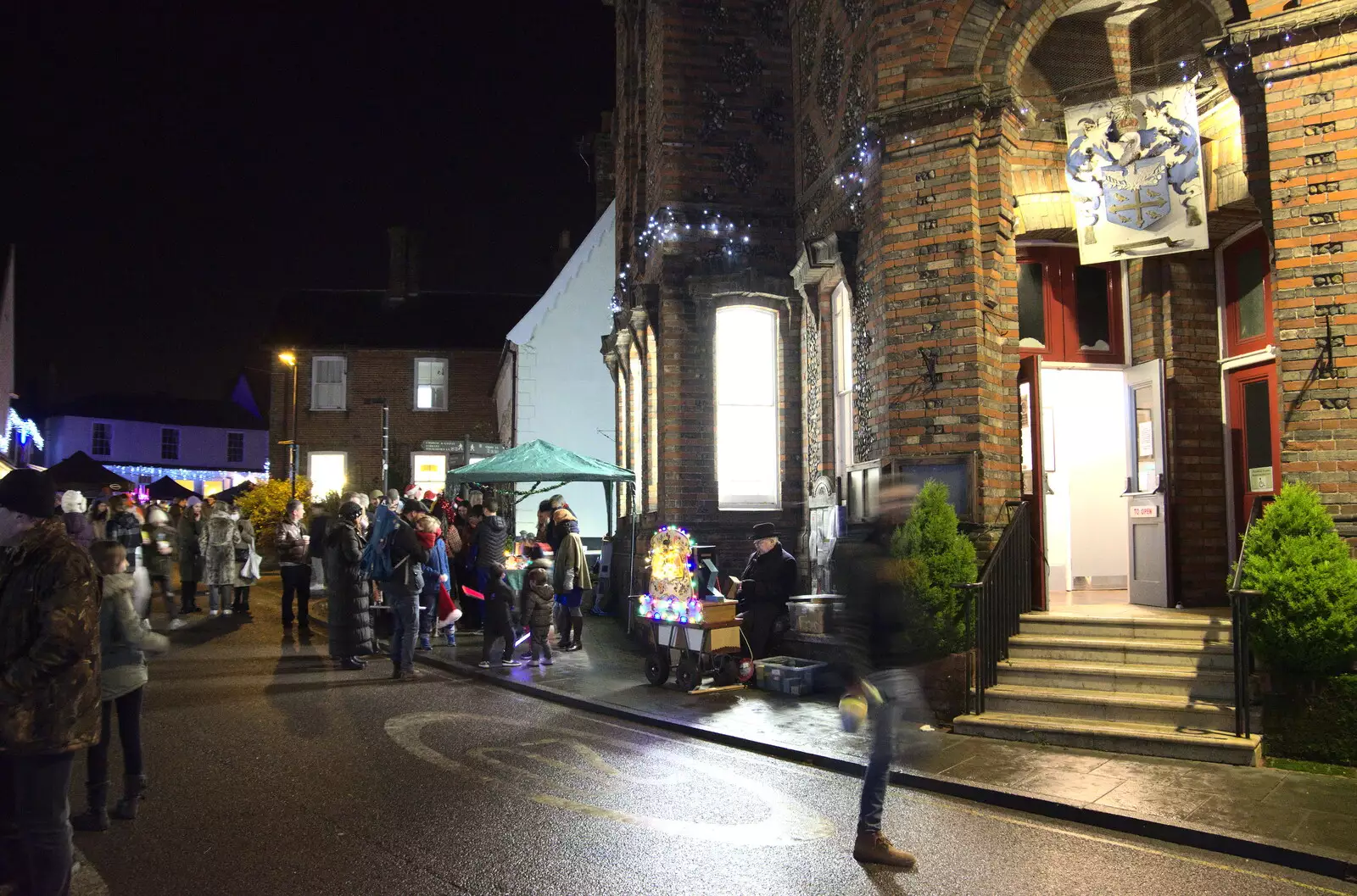 There's an organ grinder by the town hall, from The Eye Lights Switch On, Eye, Suffolk - 3rd December 2021