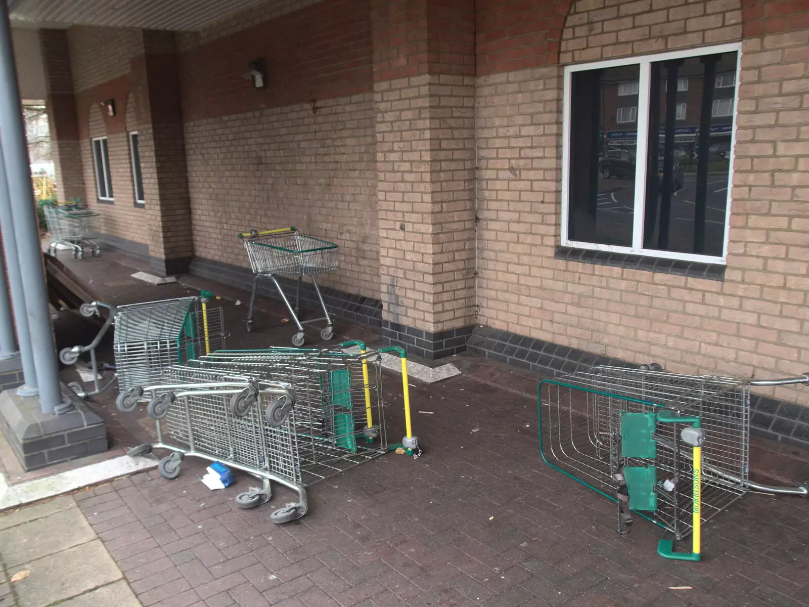 There's some sort of trolley chaos at Morrisons, from Dove Players' Trouble in Pantoland, Eye Community Centre, Suffolk - 11th December 2021