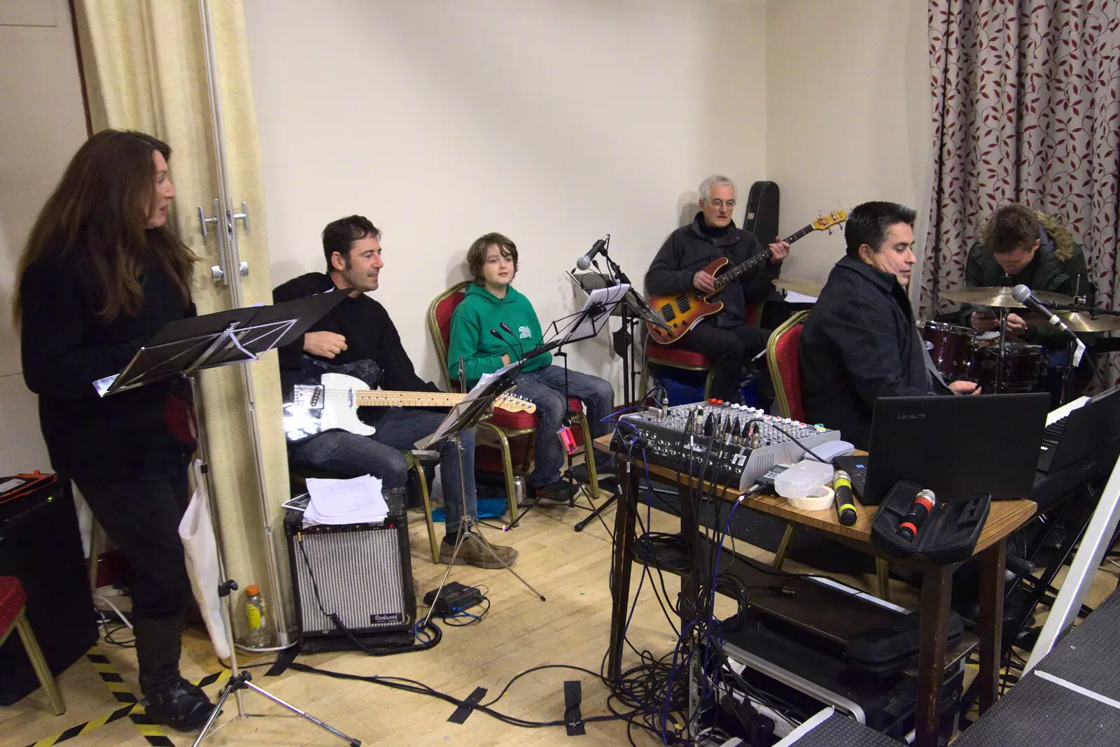 Fred's playing flute in the panto band, from Dove Players' Trouble in Pantoland, Eye Community Centre, Suffolk - 11th December 2021