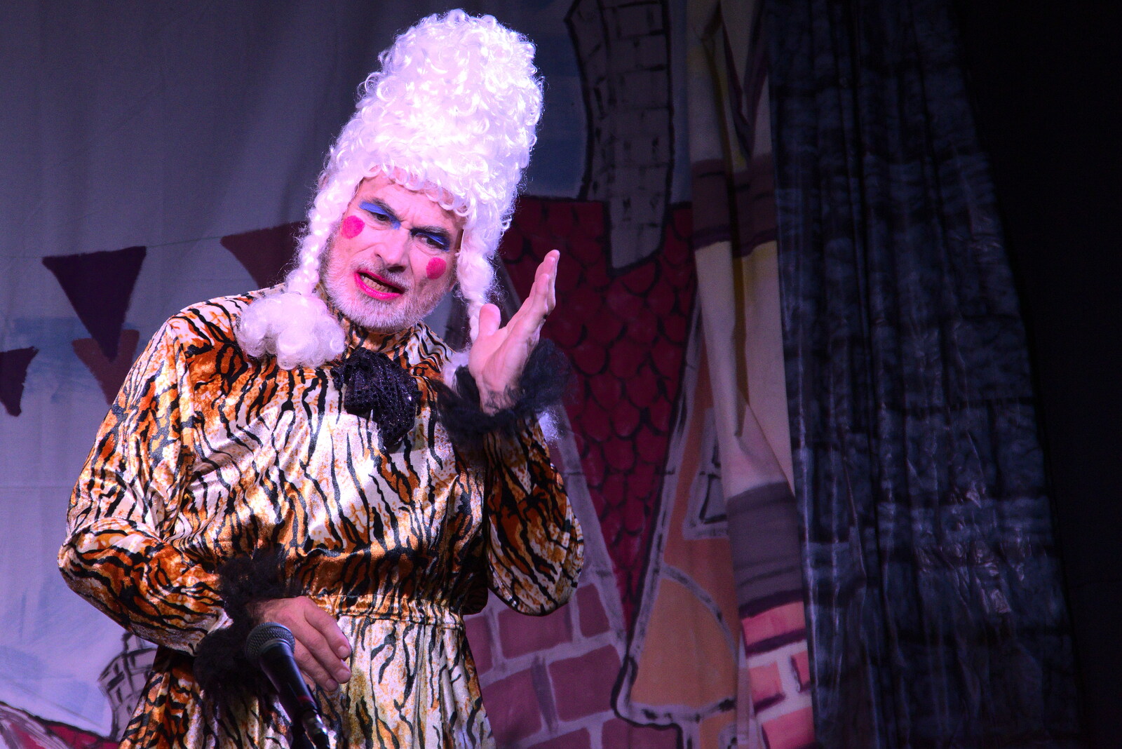 Mother Goose - The panto Dame - makes an appearance from Dove Players' Trouble in Pantoland, Eye Community Centre, Suffolk - 11th December 2021