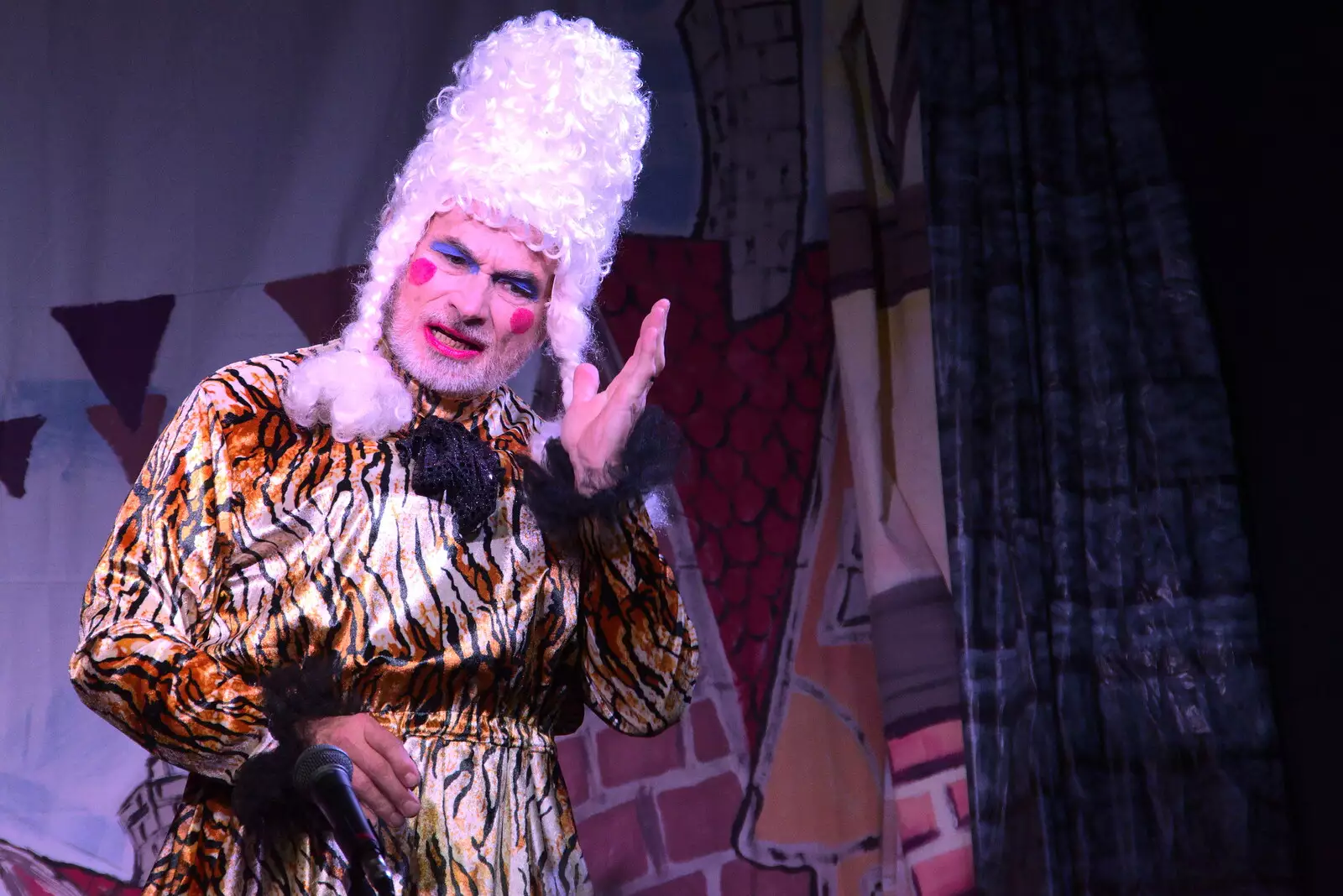 Mother Goose - The panto Dame - makes an appearance, from Dove Players' Trouble in Pantoland, Eye Community Centre, Suffolk - 11th December 2021