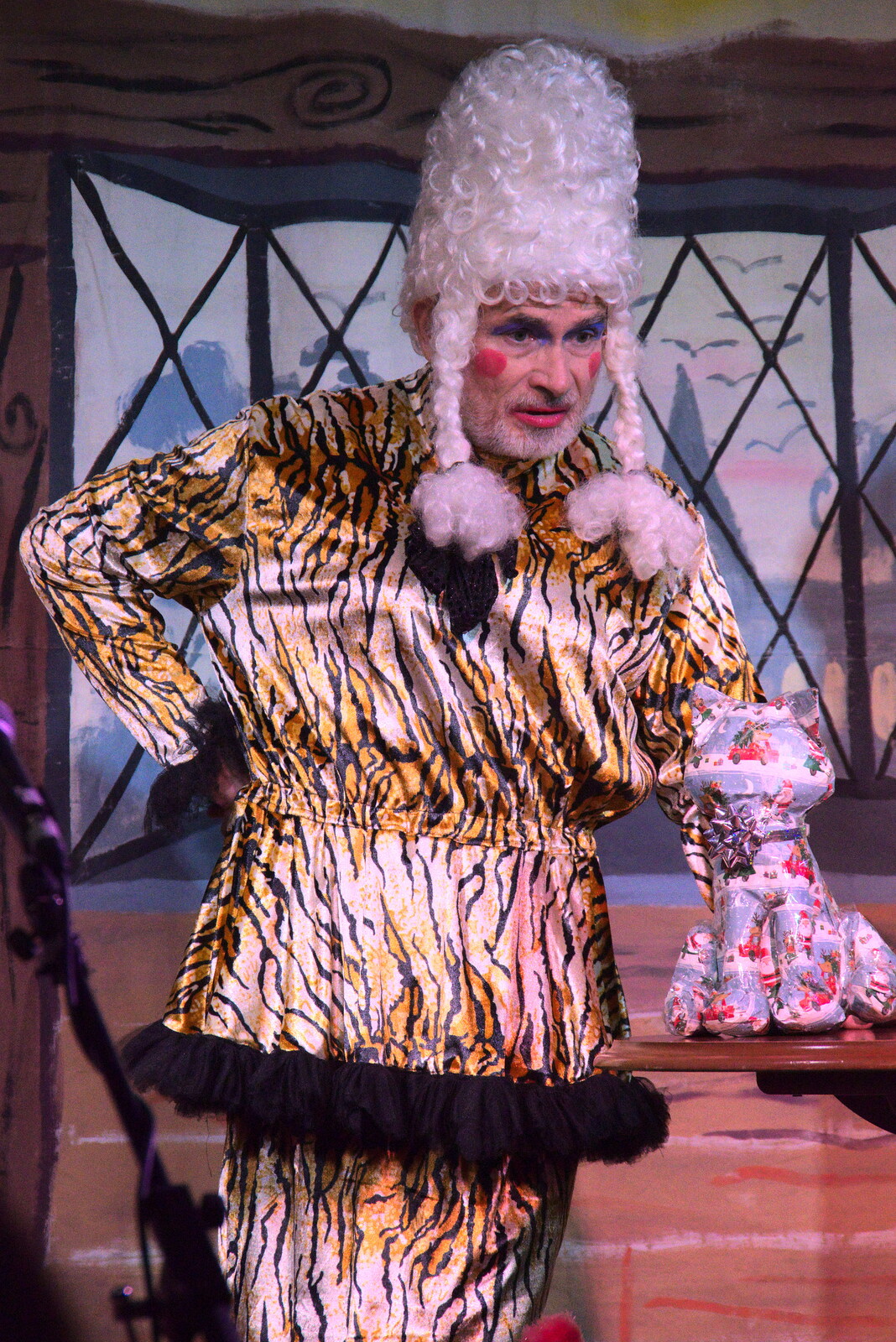 Mother Goose - the pantomime dame from Dove Players' Trouble in Pantoland, Eye Community Centre, Suffolk - 11th December 2021