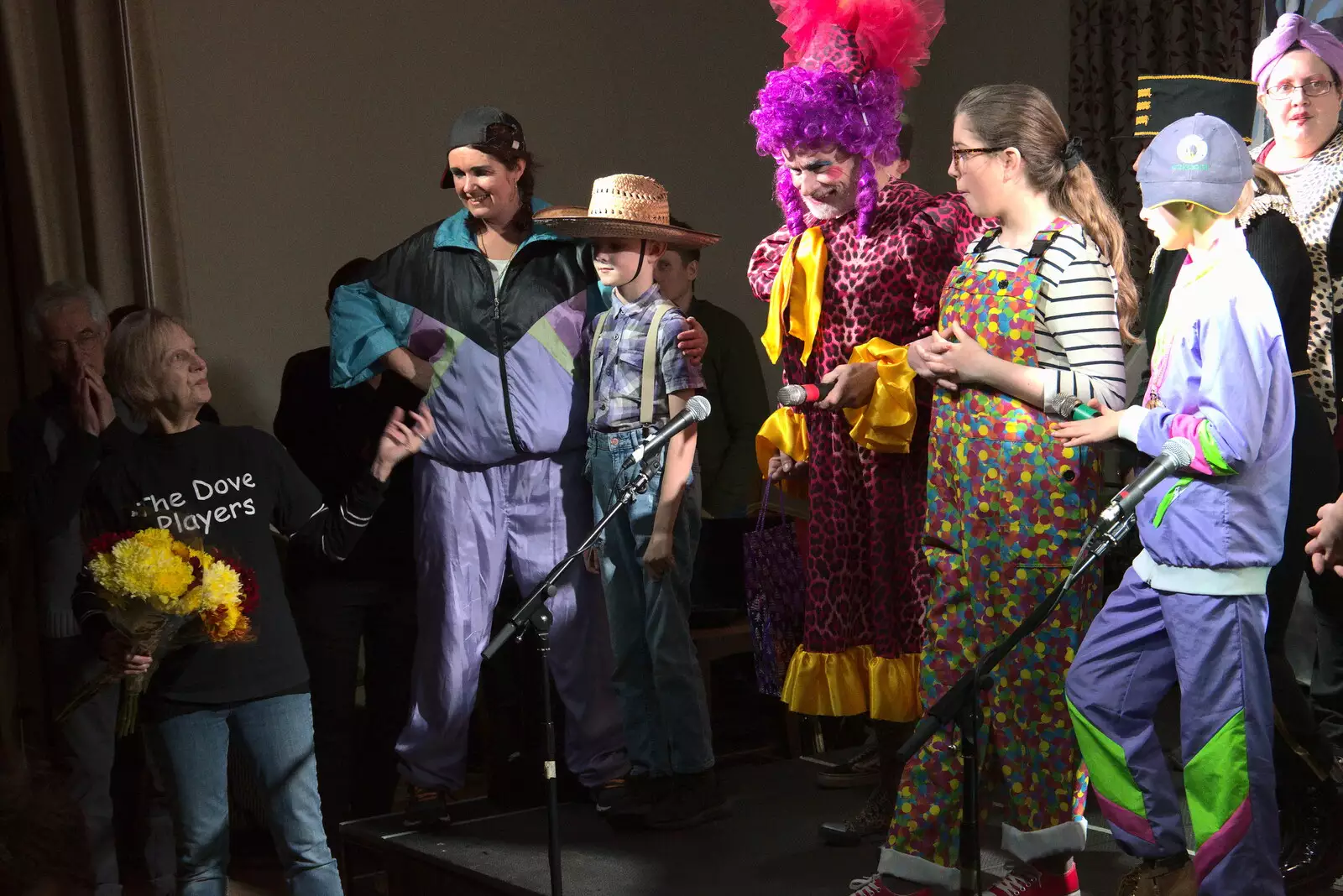 Some flowers are presented at the end, from Dove Players' Trouble in Pantoland, Eye Community Centre, Suffolk - 11th December 2021