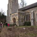 A small group hangs around outside the church, GSB Carols and Beer With the Lads, Thornham and Thorndon, Suffolk  - 18th December 2021