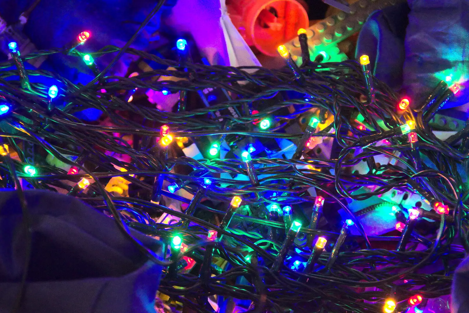 A bundle of fairy lights, from GSB Carols and Beer With the Lads, Thornham and Thorndon, Suffolk  - 18th December 2021