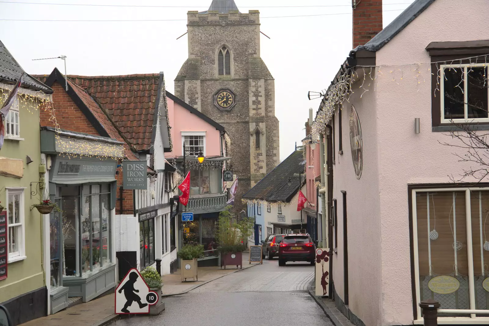 St. Nicholas Street in Diss, from GSB Carols and Beer With the Lads, Thornham and Thorndon, Suffolk  - 18th December 2021