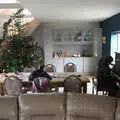 Fred plays a spot of piano in the holiday barn, A Return to Thornham Walks, Thornham, Suffolk - 19th December 2021