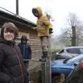 Harry stands on some railings, A Return to Thornham Walks, Thornham, Suffolk - 19th December 2021