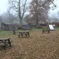 Thornham playground with its covering of leaves, A Return to Thornham Walks, Thornham, Suffolk - 19th December 2021