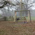 The boys have a swing, A Return to Thornham Walks, Thornham, Suffolk - 19th December 2021