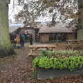 Isobel, Sis and the boys hang around by the café, A Return to Thornham Walks, Thornham, Suffolk - 19th December 2021