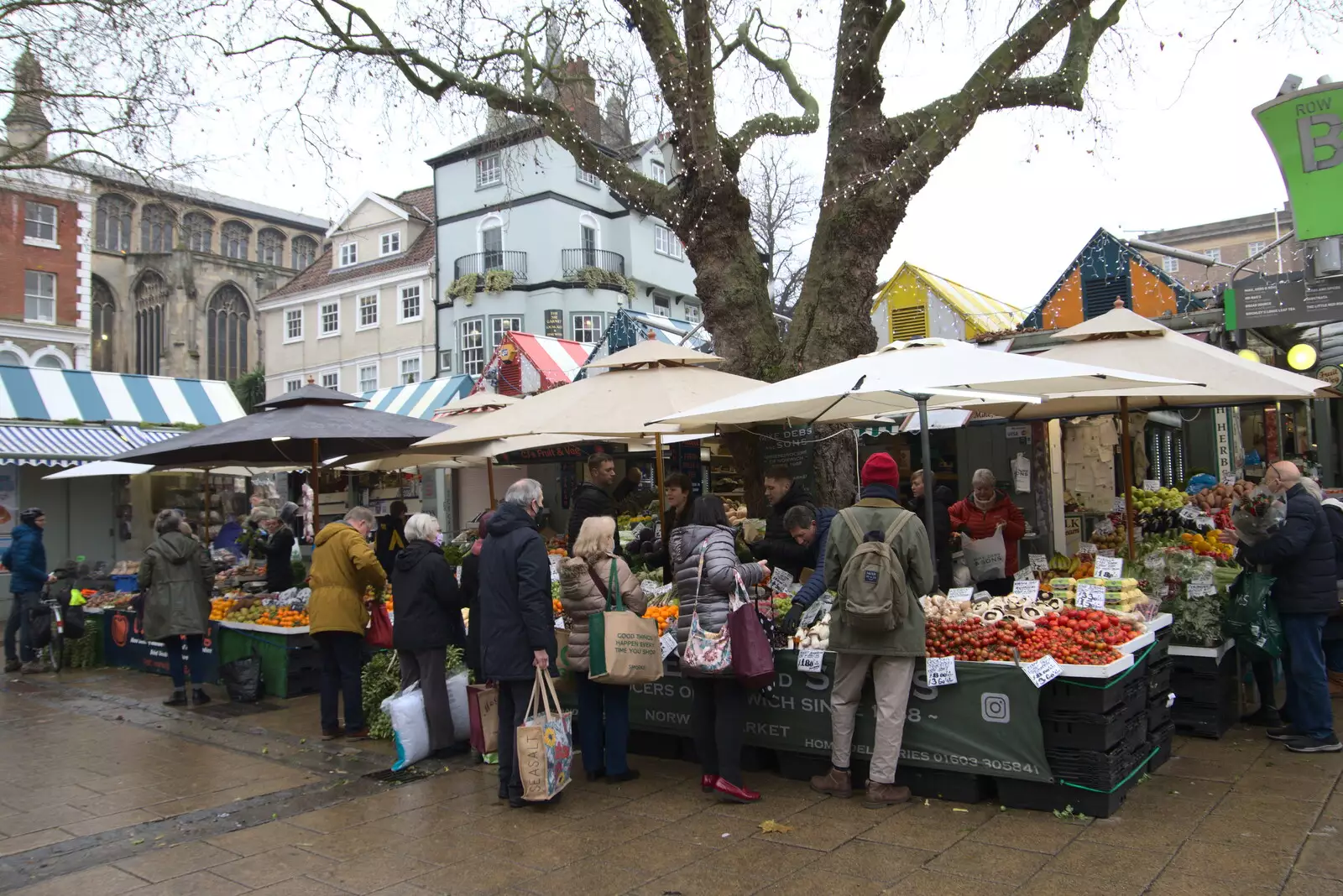 Fruit stalls on the market, from Scooters and a Bit of Christmas Shopping, Eye and Norwich, Norfolk - 23rd December 2021