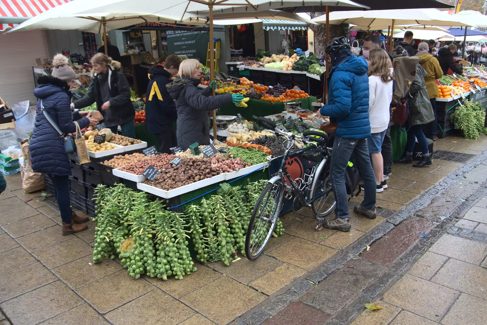 Christmas sprouts-on-a-stick are out, from Scooters and a Bit of Christmas Shopping, Eye and Norwich, Norfolk - 23rd December 2021