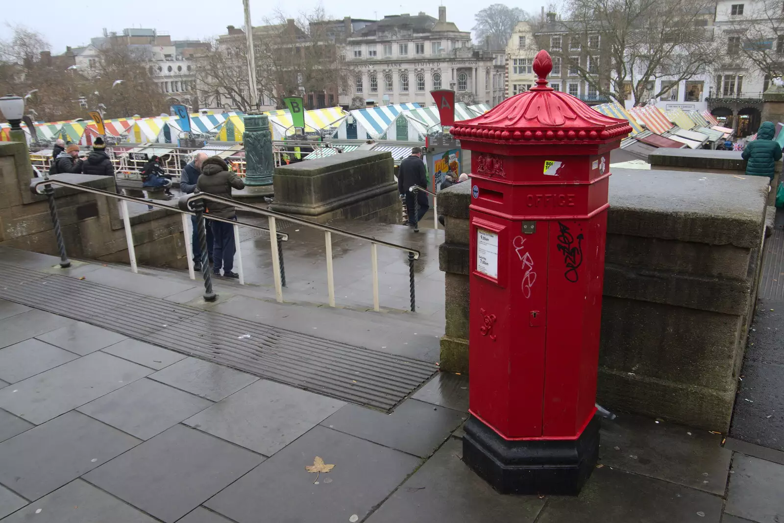 A replica Penfold mailbox on St Peter's Street, from Scooters and a Bit of Christmas Shopping, Eye and Norwich, Norfolk - 23rd December 2021