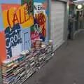 A pile of books by a stall in the market, Scooters and a Bit of Christmas Shopping, Eye and Norwich, Norfolk - 23rd December 2021