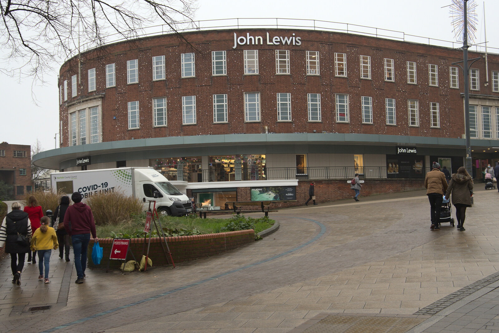 John Lewis is covered in sparkly lights from Scooters and a Bit of Christmas Shopping, Eye and Norwich, Norfolk - 23rd December 2021