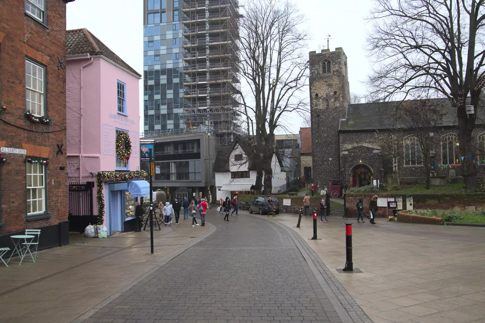 Looking down to Westlegate, from Scooters and a Bit of Christmas Shopping, Eye and Norwich, Norfolk - 23rd December 2021