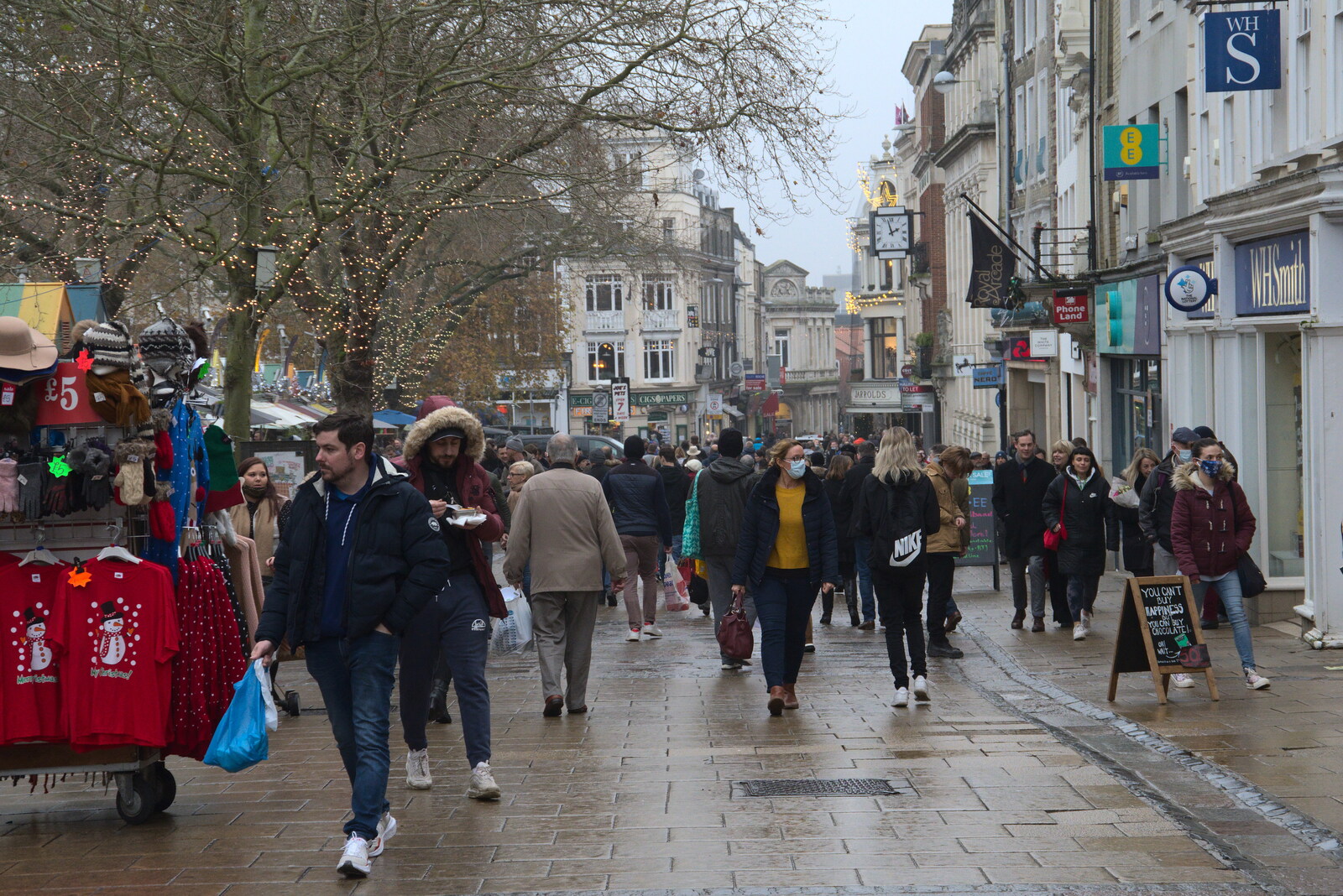 Gentleman's Walk is reasonably busy from Scooters and a Bit of Christmas Shopping, Eye and Norwich, Norfolk - 23rd December 2021