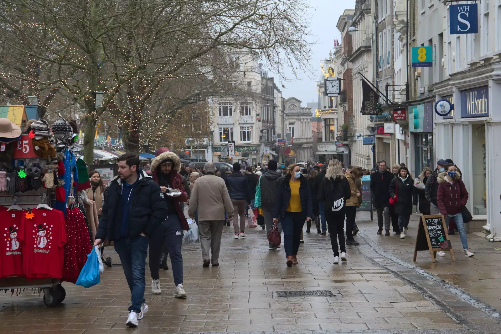 Gentleman's Walk is reasonably busy, from Scooters and a Bit of Christmas Shopping, Eye and Norwich, Norfolk - 23rd December 2021