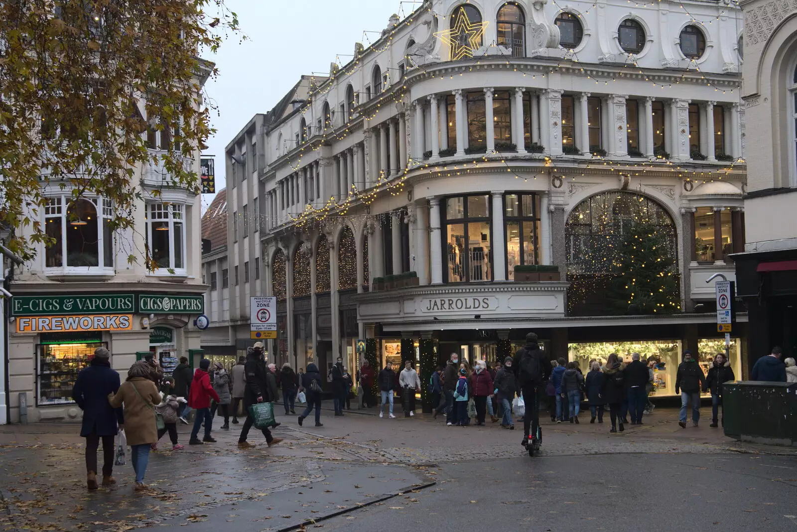 Exchange Street and Jarrold department store, from Scooters and a Bit of Christmas Shopping, Eye and Norwich, Norfolk - 23rd December 2021