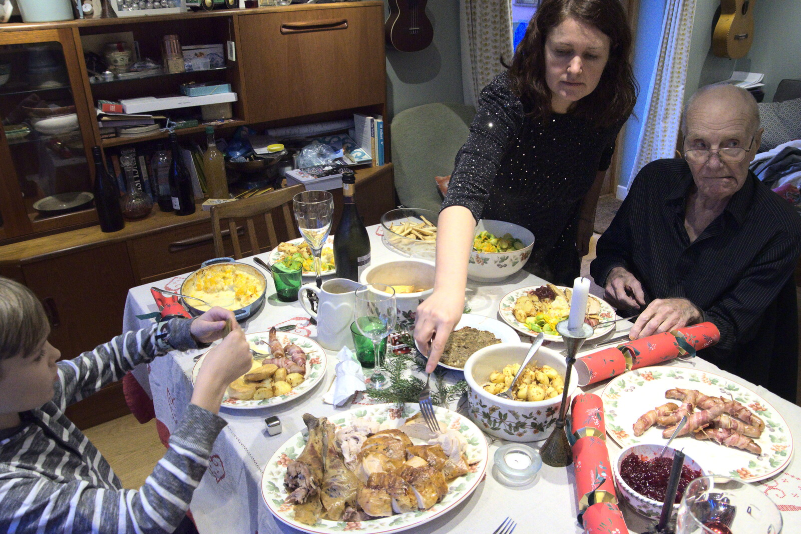 Christmas dinner occurs from Christmas Day at Home, Brome, Suffolk - 25th December 2021