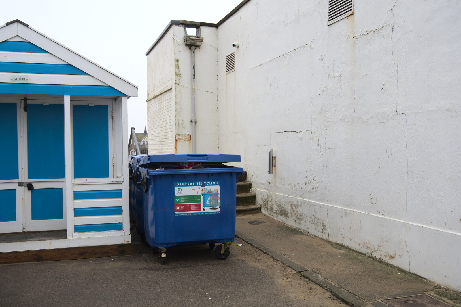 Bins round the back of the pier from A Few Hours at the Seaside, Southwold, Suffolk - 27th December 2021
