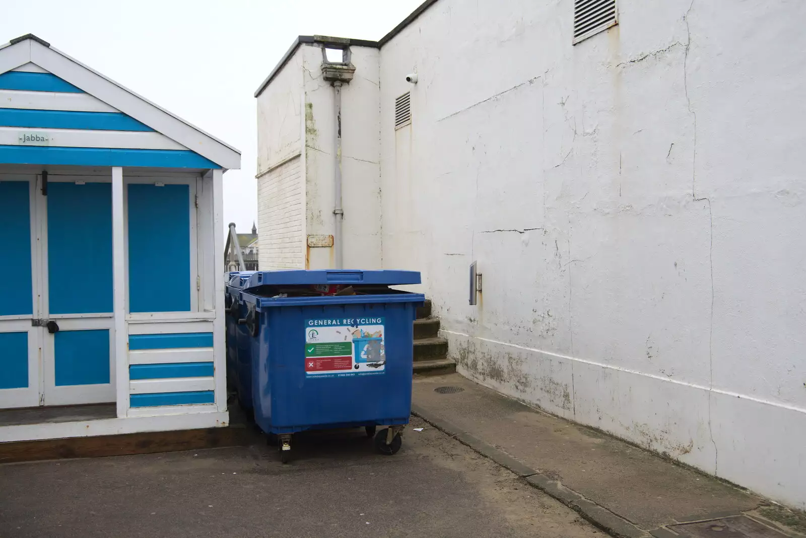 Bins round the back of the pier, from A Few Hours at the Seaside, Southwold, Suffolk - 27th December 2021