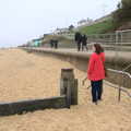 Isobel stands on the beach, A Few Hours at the Seaside, Southwold, Suffolk - 27th December 2021