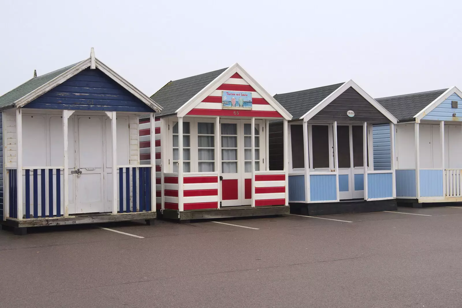 A stripey beach hut, from A Few Hours at the Seaside, Southwold, Suffolk - 27th December 2021