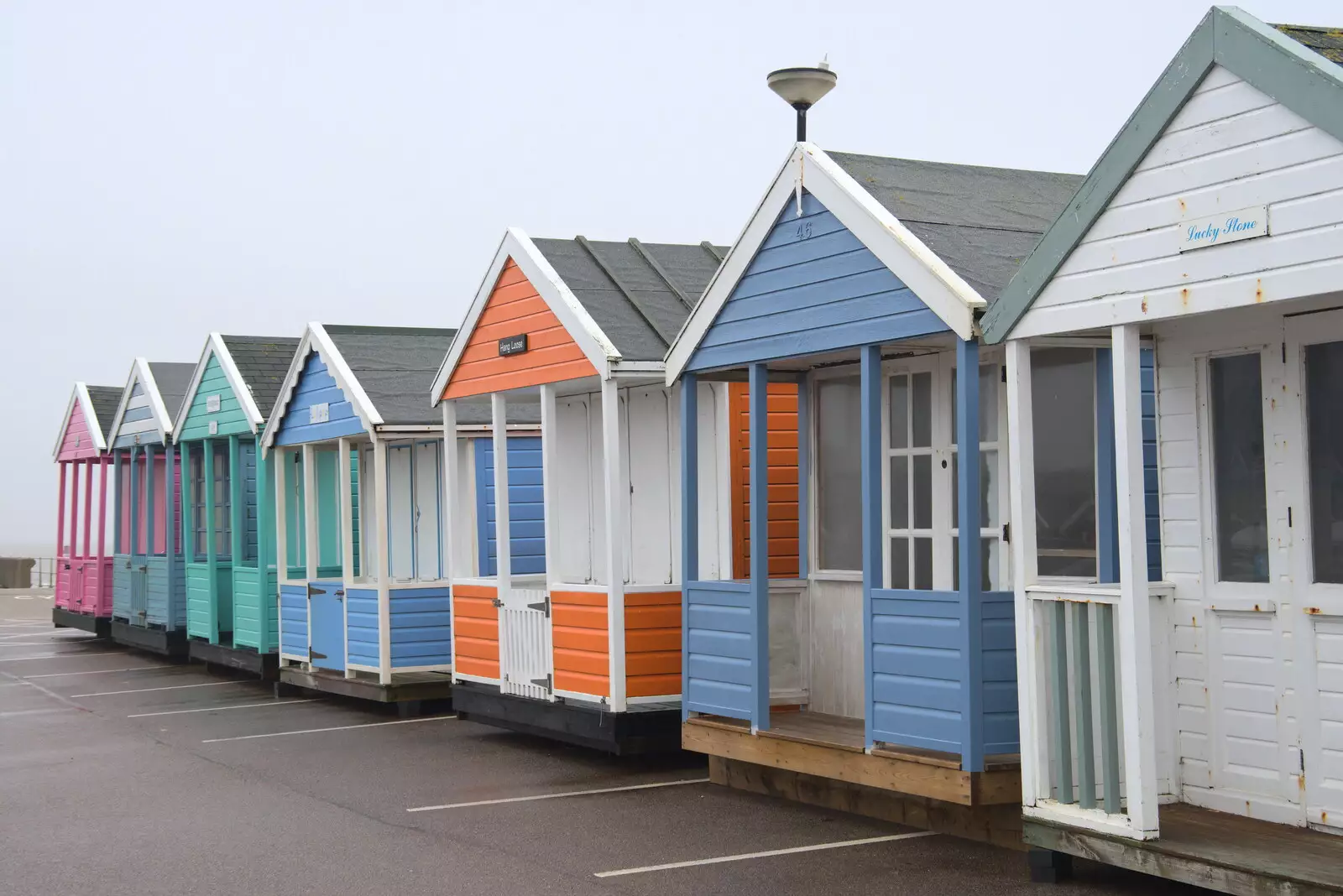 More beach huts wintering in the car park, from A Few Hours at the Seaside, Southwold, Suffolk - 27th December 2021