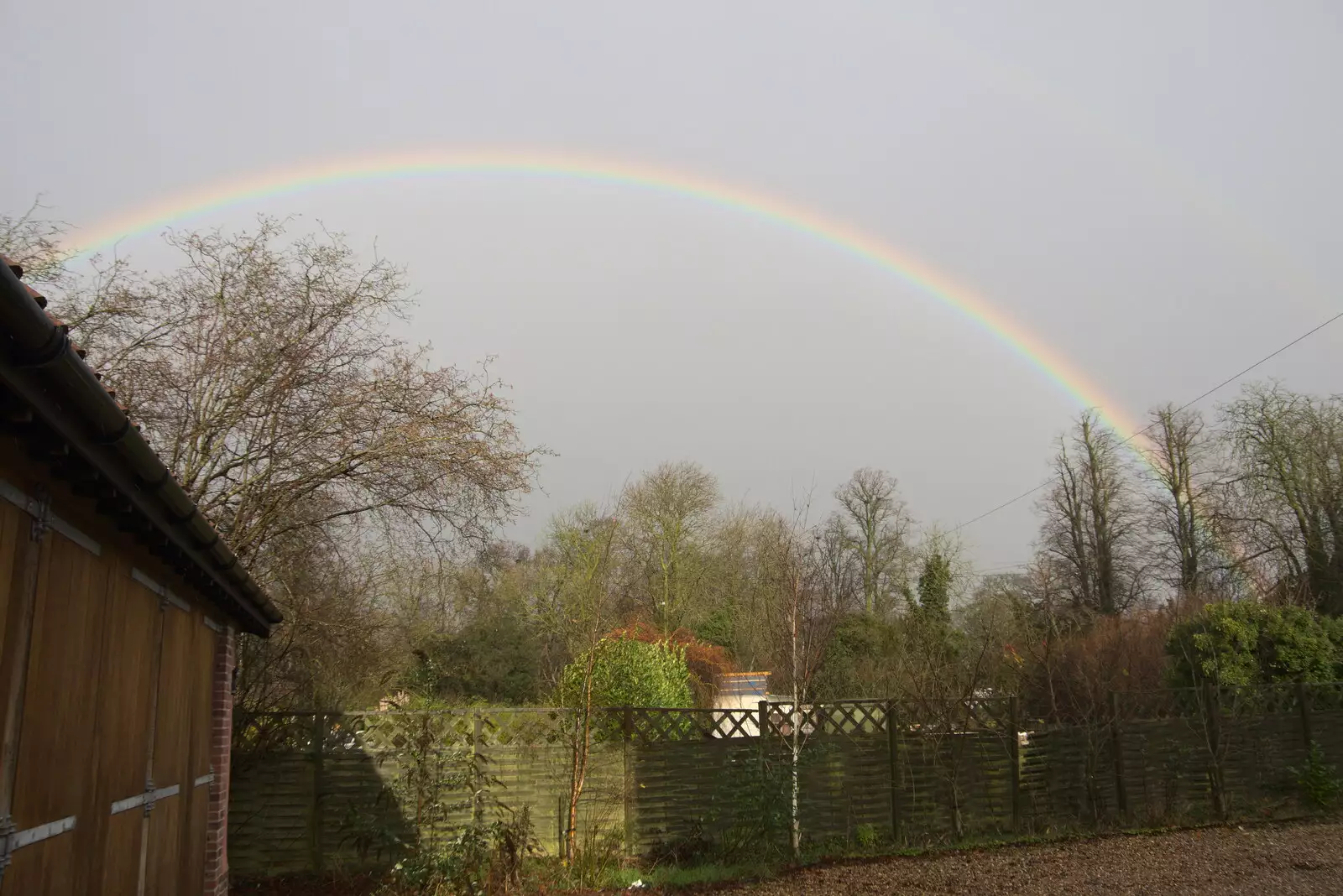 There's a rainbow over the Oaksmere, from New Year's Day, Brome, Suffolk - 1st January 2022