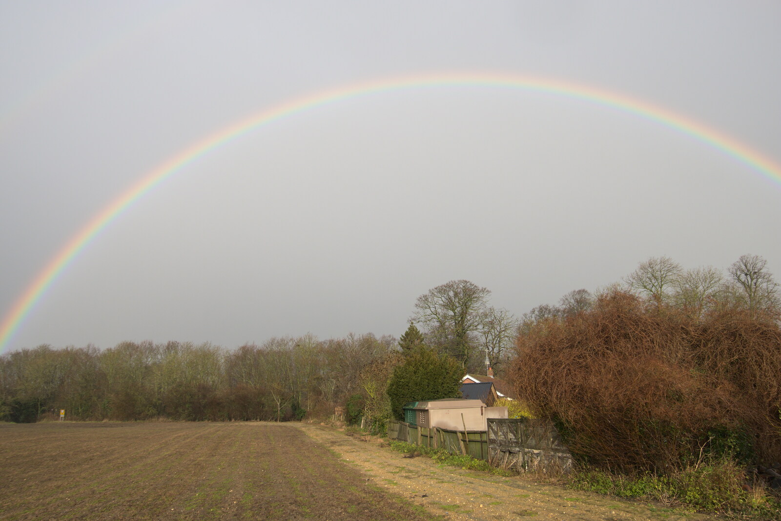 A rainbow over the side field from New Year's Day, Brome, Suffolk - 1st January 2022