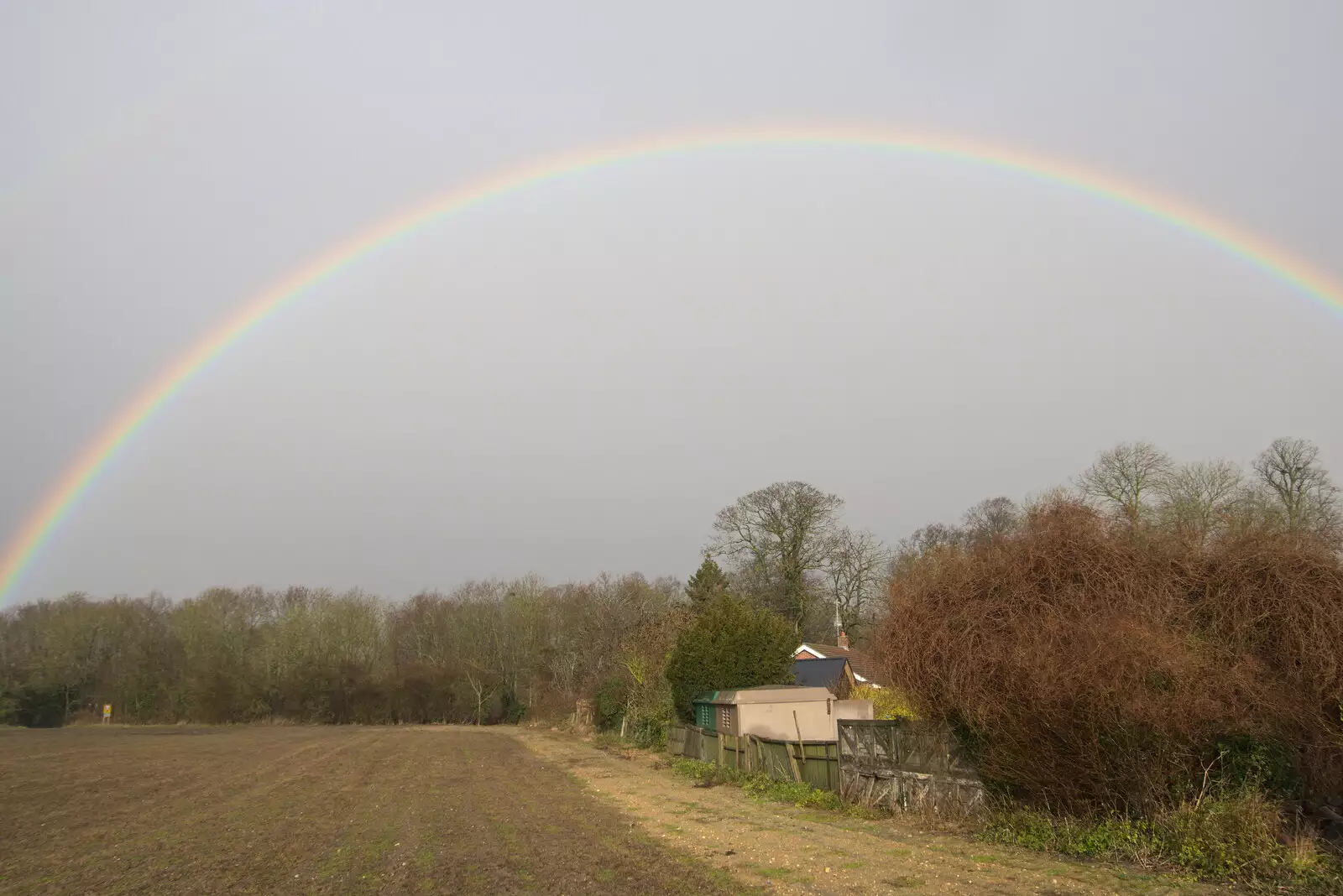 A rainbow over the side field, from New Year's Day, Brome, Suffolk - 1st January 2022