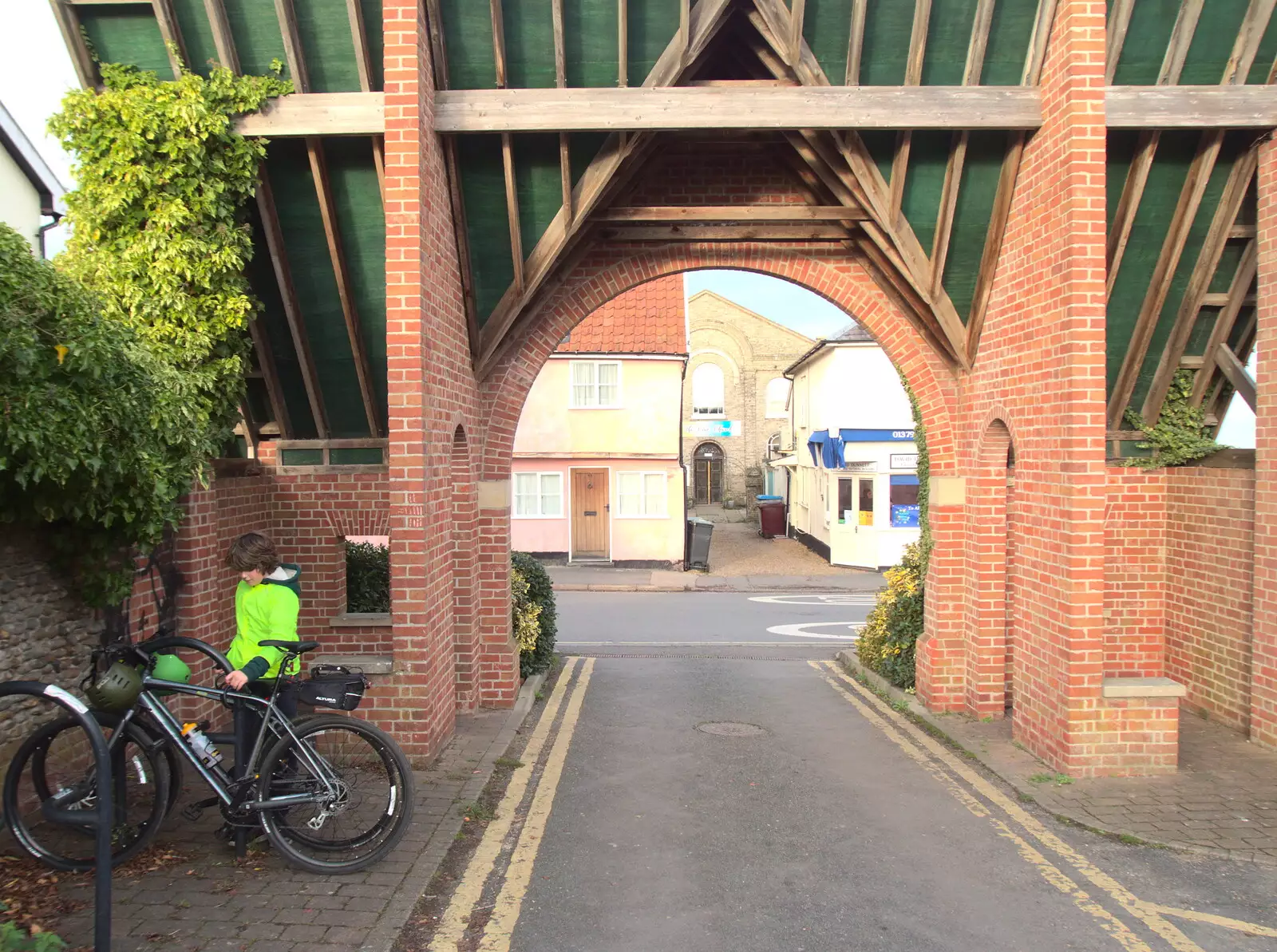 We park the bikes up at the bike racks, from Dinner at the Oaksmere and a Ride to Eye, Suffolk - 5th January 2022