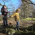 The boys head off into the spreading tree, A Visit to Blickling Hall, Aylsham, Norfolk - 9th January 2022