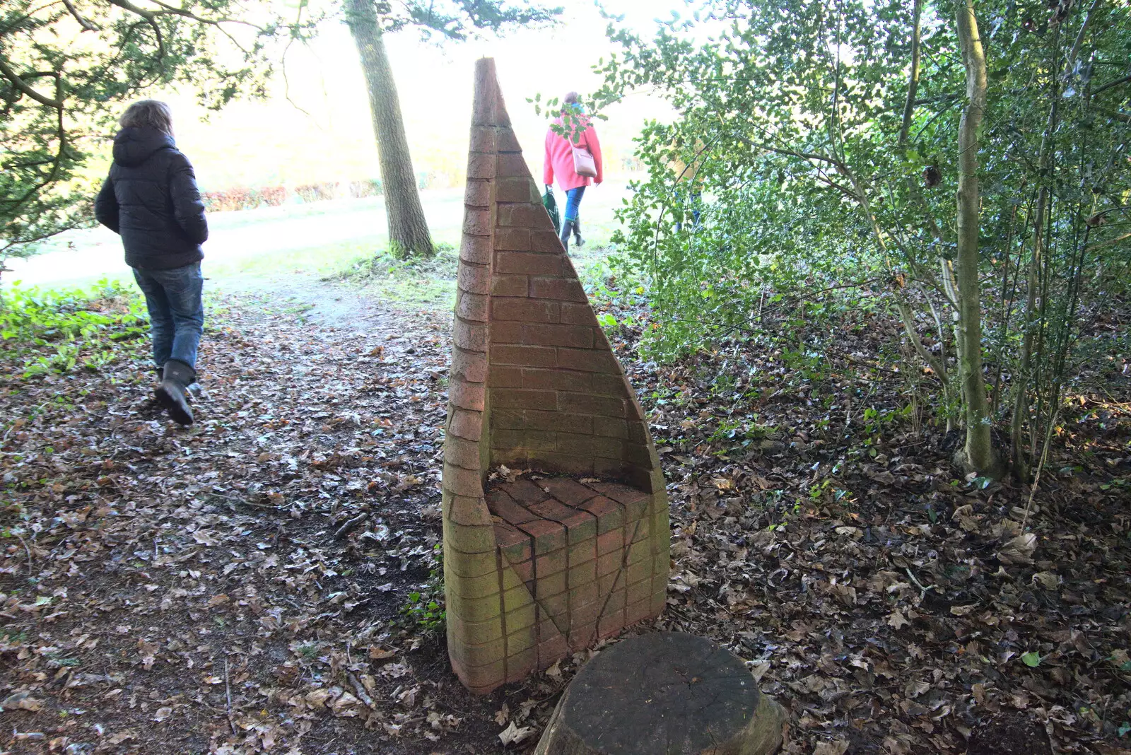 A curious brick throne in the woods, from A Visit to Blickling Hall, Aylsham, Norfolk - 9th January 2022