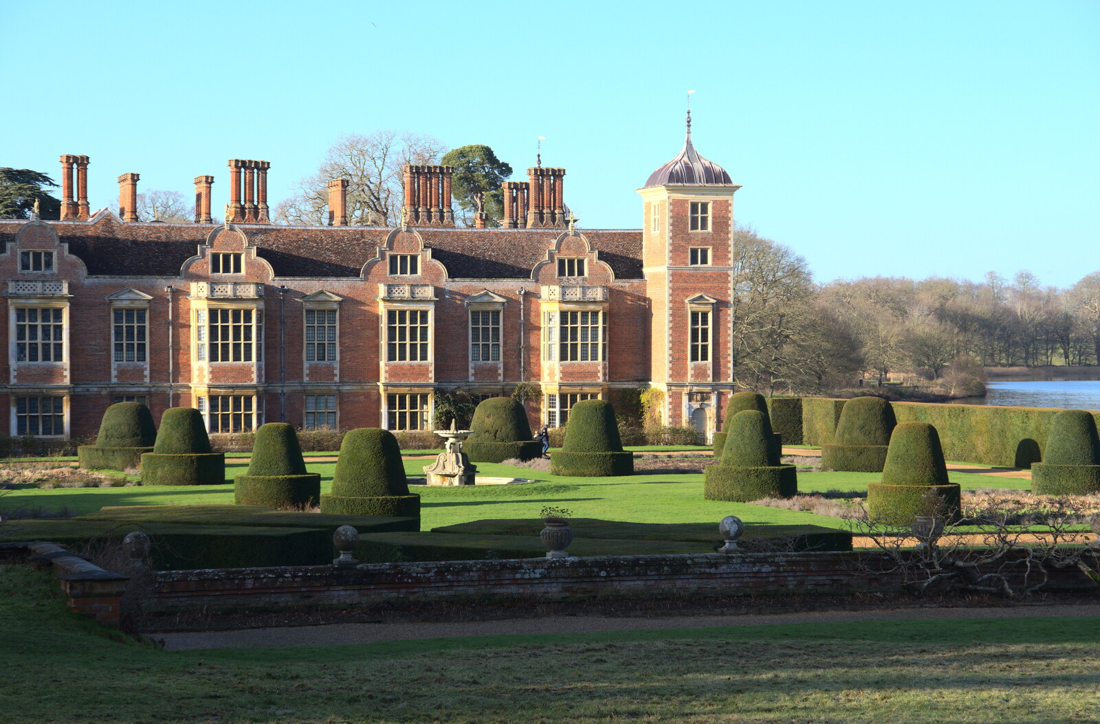 The thimble topiary of Blickling from A Visit to Blickling Hall, Aylsham, Norfolk - 9th January 2022