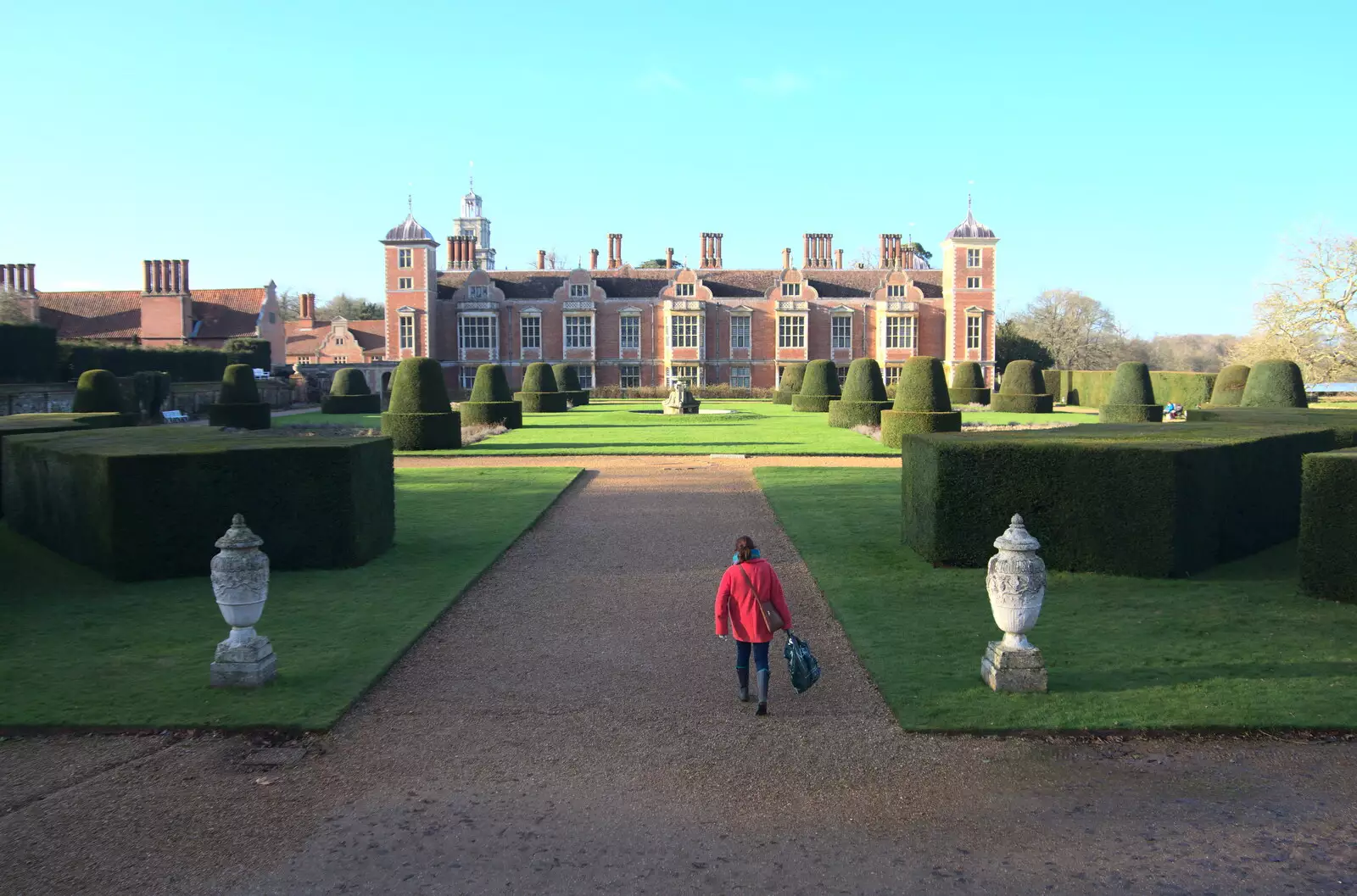 Isobel wanders off, from A Visit to Blickling Hall, Aylsham, Norfolk - 9th January 2022