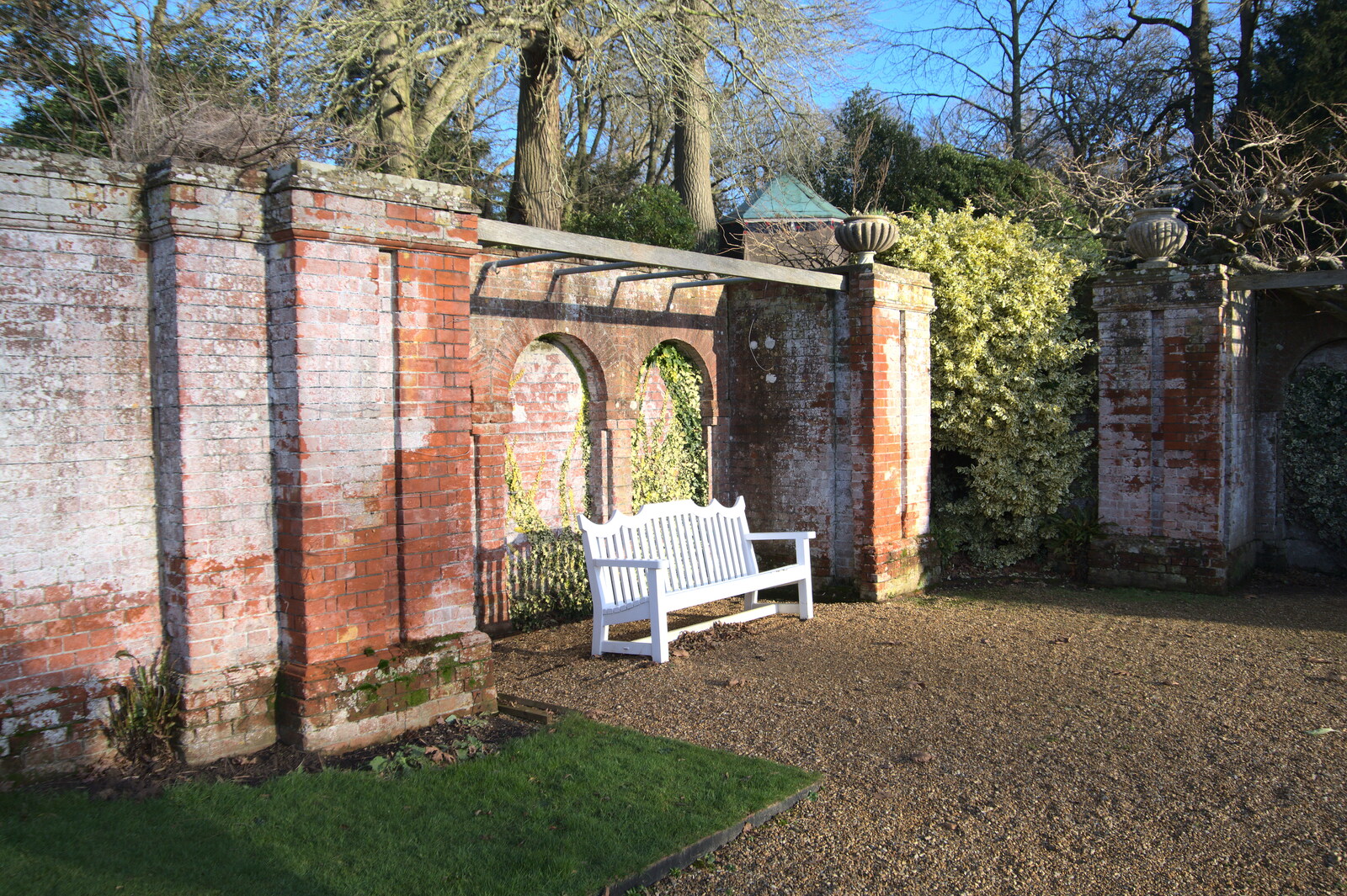 A nice brick corner of the garden from A Visit to Blickling Hall, Aylsham, Norfolk - 9th January 2022