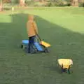 Harry collects small wheelbarrows, A Visit to Blickling Hall, Aylsham, Norfolk - 9th January 2022