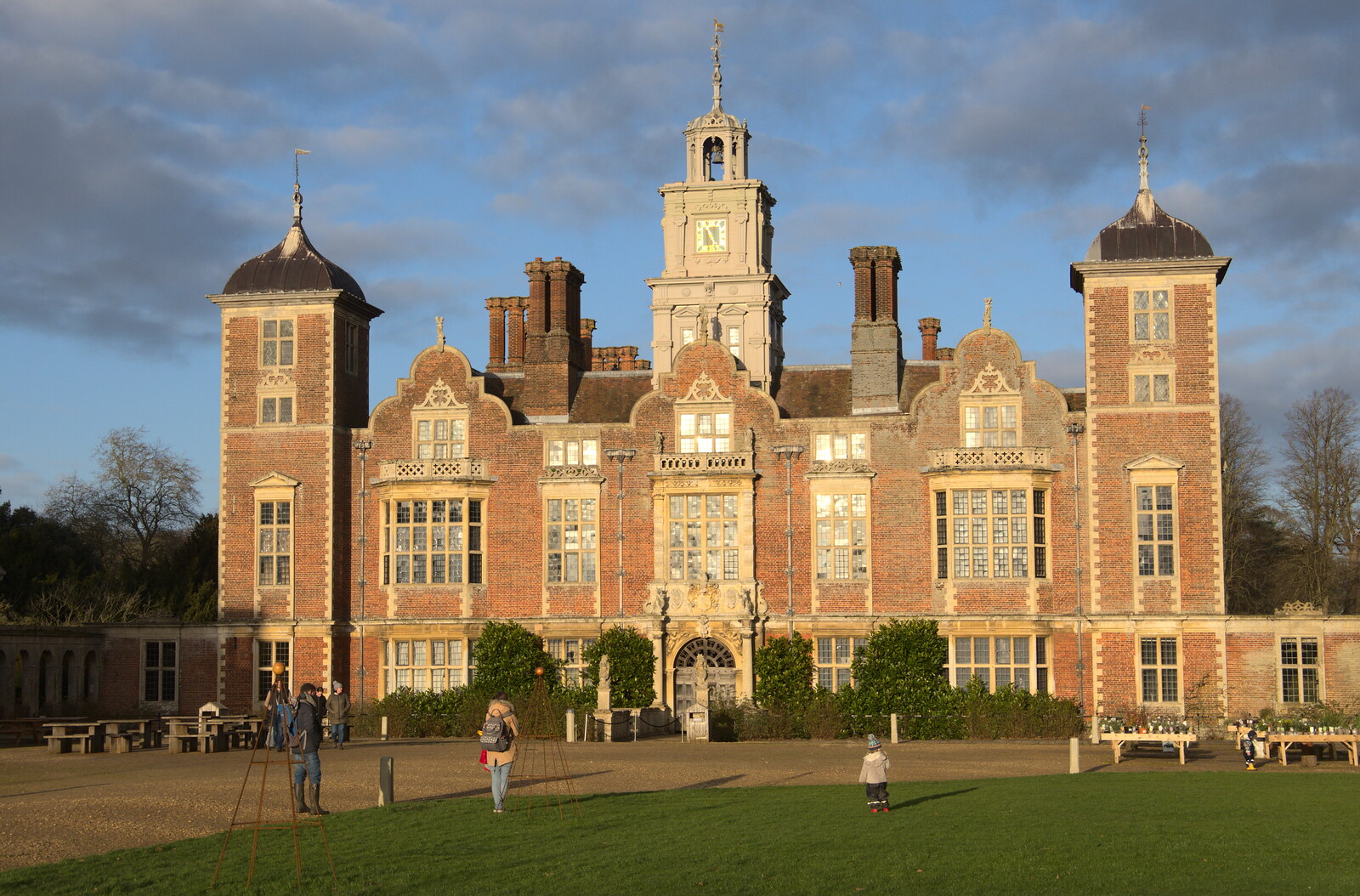 Blickling Hall in the low golden evening sun from A Visit to Blickling Hall, Aylsham, Norfolk - 9th January 2022