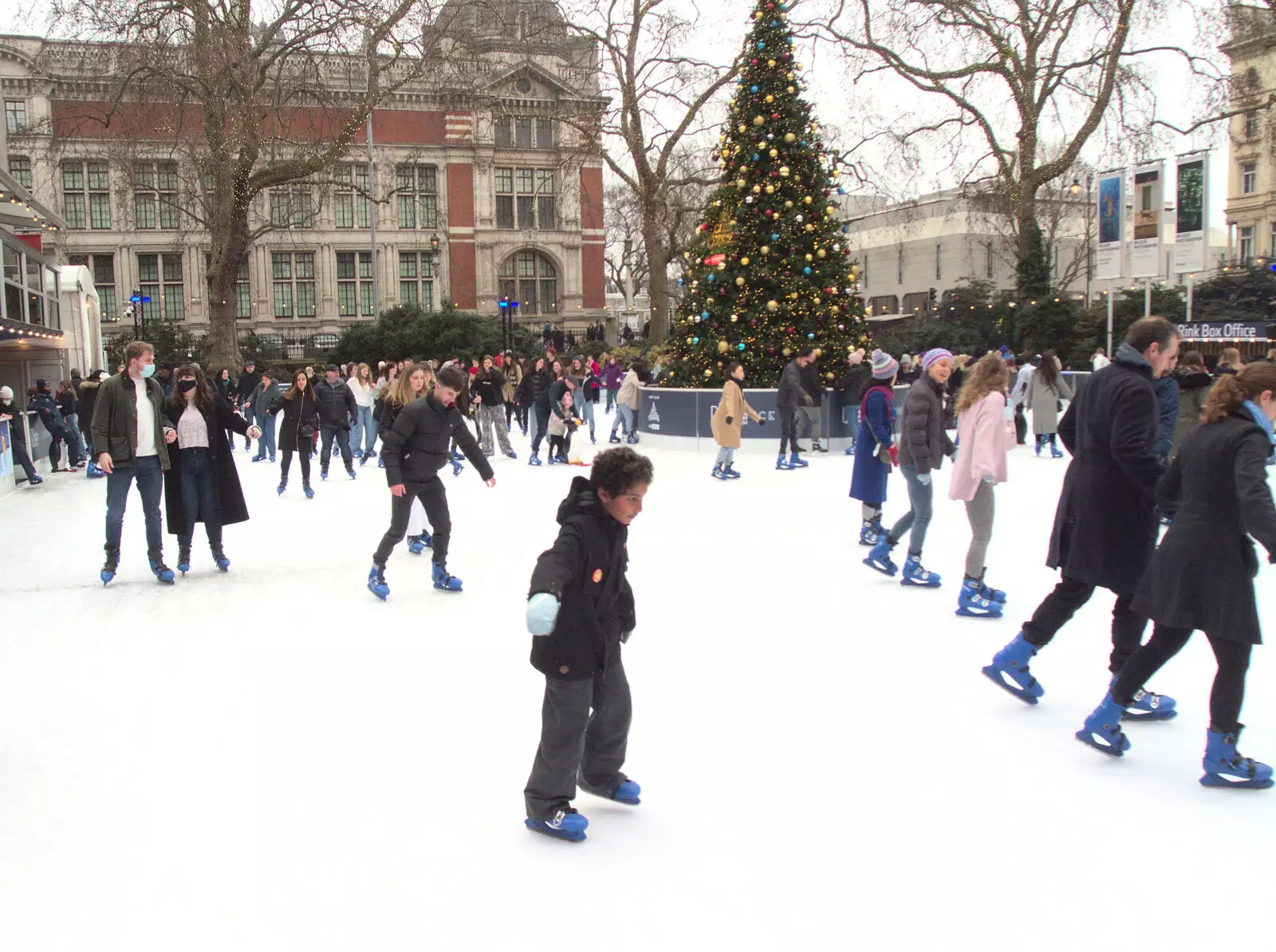 There's a Christmas tree in the middle, from A Trip to the Natural History Museum, Kensington, London - 15th January 2022