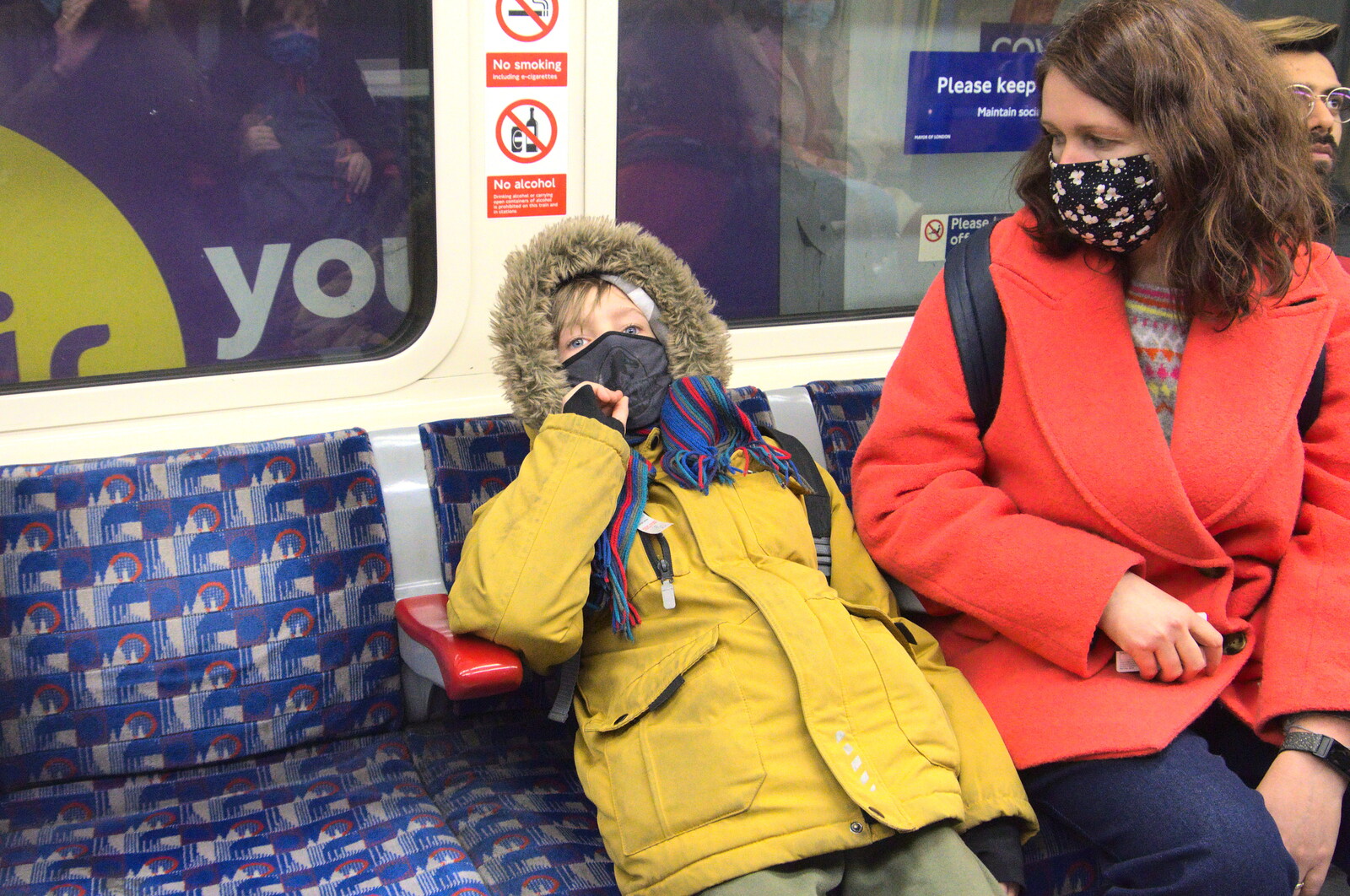 Harry lies back on the tube from A Trip to the Natural History Museum, Kensington, London - 15th January 2022