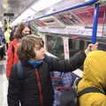 Harry and Fred wait to get off the tube, A Trip to the Natural History Museum, Kensington, London - 15th January 2022