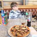 Nosher's pizza arrives, A Trip to the Natural History Museum, Kensington, London - 15th January 2022