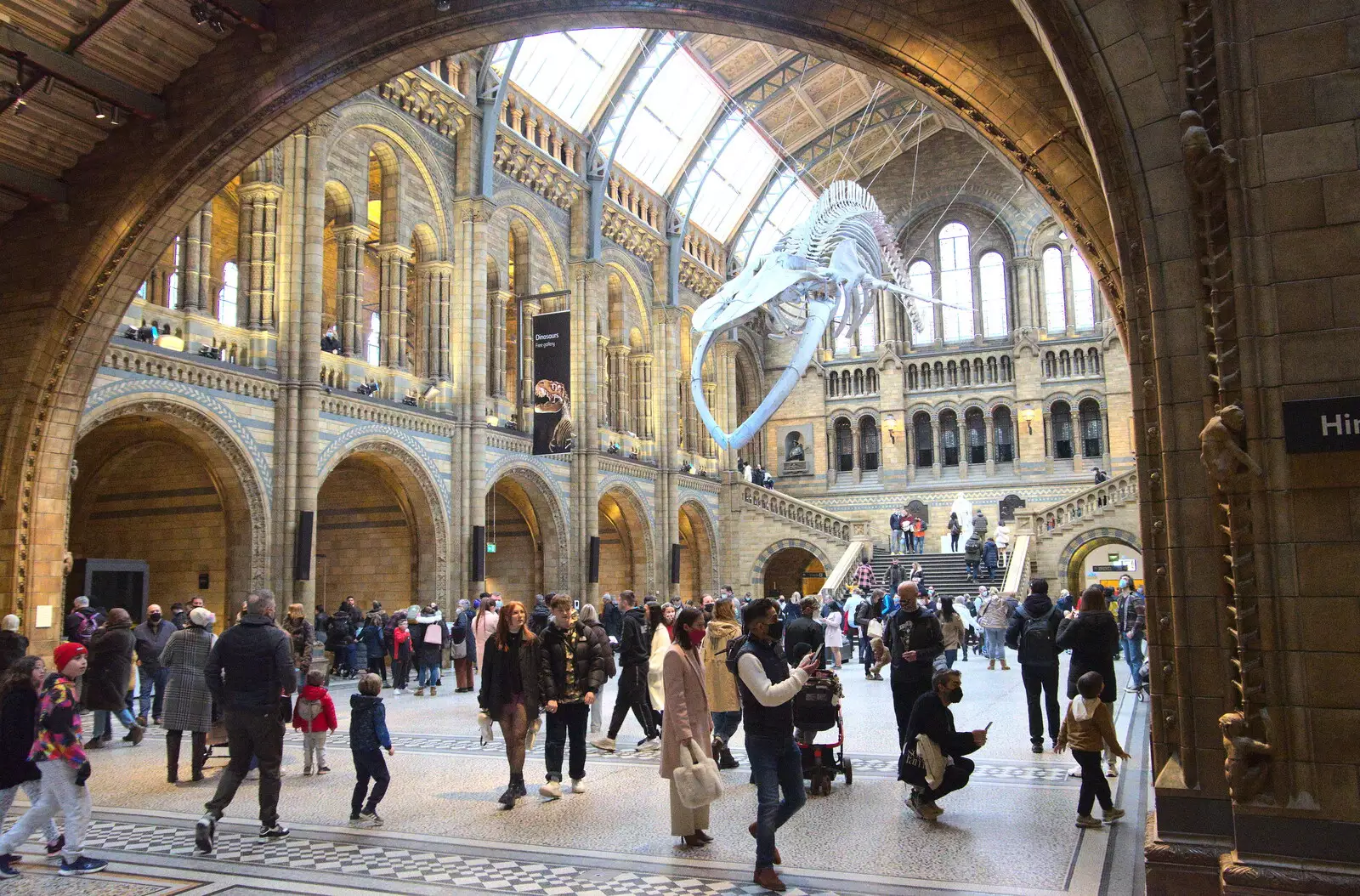 The grand Hintze Hall, from A Trip to the Natural History Museum, Kensington, London - 15th January 2022